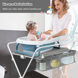NNECW Portable Multi-purpose Diaper Station with Storage Rack and Adjustable Heights for Kids-Grey