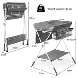 NNECW Portable Multi-purpose Diaper Station with Storage Rack and Adjustable Heights for Kids-Grey