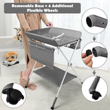 NNECW Portable Multi-purpose Diaper Station with Storage Rack and Adjustable Heights for Kids-Grey