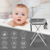 NNECW Portable Multi-purpose Diaper Station with Storage Rack and Adjustable Heights for Kids-Grey