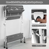 NNECW Portable Multi-purpose Diaper Station with Storage Rack and Adjustable Heights for Kids-Grey