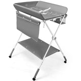 NNECW Portable Multi-purpose Diaper Station with Storage Rack and Adjustable Heights for Kids-Grey