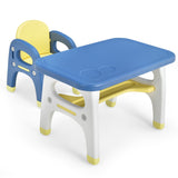 NNECW 2 Piece Kids Table & Chair Set with Building Blocks for Kids 1-5