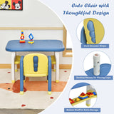 NNECW 2 Piece Kids Table & Chair Set with Building Blocks for Kids 1-5