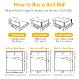 NNECW 150/180/200CM Folding Bed Rail Cot Guard for Toddler -L