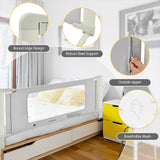 NNECW 150/180/200CM Folding Bed Rail Cot Guard for Toddler -L