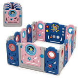 NNECW Portable Baby Play Fence with Door Lock for Living Room