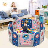 NNECW Portable Baby Play Fence with Door Lock for Living Room