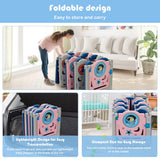 NNECW Portable Baby Play Fence with Door Lock for Living Room