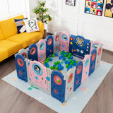 NNECW Portable Baby Play Fence with Door Lock for Living Room