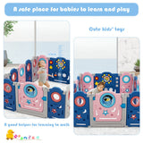 NNECW Portable Baby Play Fence with Door Lock for Living Room