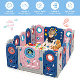 NNECW Portable Baby Play Fence with Door Lock for Living Room