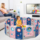 NNECW Portable Baby Playpen with Door Lock for Living Room