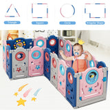 NNECW Portable Baby Playpen with Door Lock for Living Room