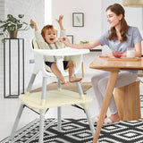 NNECW 5-in-1 Multifunctional Convertible Baby Highchair with Harness &amp Removable Tray-Beige