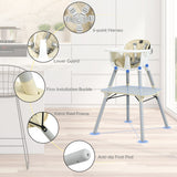 NNECW 5-in-1 Multifunctional Convertible Baby Highchair with Harness &amp Removable Tray-Beige