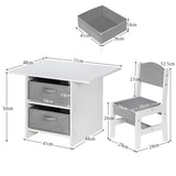NNECW Kids Activity Desk and Chair set with Large Storage Space for Preschool