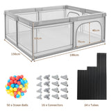 NNECW 1.8m Extra Large Baby Playpen Play Yard with Ocean Ball Pit for Infants Toddlers