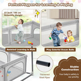 NNECW 1.8m Extra Large Baby Playpen Play Yard with Ocean Ball Pit for Infants Toddlers