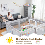 NNECW 1.8m Extra Large Baby Playpen Play Yard with Ocean Ball Pit for Infants Toddlers