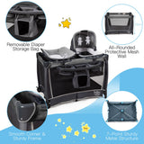 NNECW 4-IN-1 Baby Portacot with Carry Bag & Foldable Bassinet