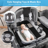 NNECW 4-IN-1 Baby Portacot with Carry Bag & Foldable Bassinet
