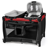 NNECW 4-IN-1Red Baby Portacot with Carry Bag & Foldable Bassinet