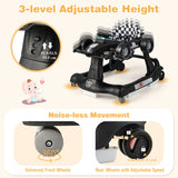 NNECW 4-in-1 Foldable Activity Car Walker with Adjustable Height and Speed-Black