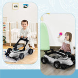 NNECW 4-in-1 Foldable Activity Car Walker with Adjustable Height and Speed-Grey
