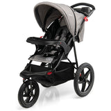 NNECW Jogging Baby Stroller with Canopy and Backrest for Babier-Gray