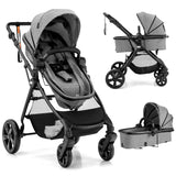 NNECW Folding Infant Stoller with Adjustable Canopy and Backrest for Kids
