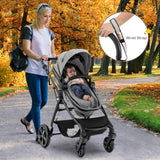 NNECW Folding Infant Stoller with Adjustable Canopy and Backrest for Kids