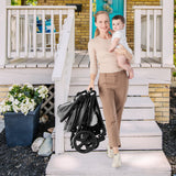 NNECW Folding Infant Stoller with Adjustable Canopy and Backrest for Kids