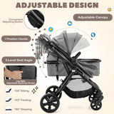 NNECW Folding Infant Stoller with Adjustable Canopy and Backrest for Kids