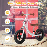 NNECW Kids No Pedal Training Bicycle with Adjustable Handlebar and Seat
