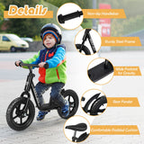 NNECW Balance Bike with Adjustable Handlebar and Seat for Toddler and Kids-Black