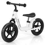 NNECW Balance Bike with Adjustable Handlebar and Seat for Toddler and Kids-White
