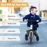 NNECW Balance Bike with Adjustable Handlebar and Seat for Toddler and Kids-White