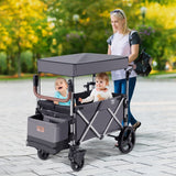 NNECW Adjustable Stroller Wagon with Ample Storage for Kids