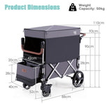 NNECW Adjustable Stroller Wagon with Ample Storage for Kids