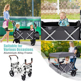 NNECW Adjustable Stroller Wagon with Ample Storage for Kids