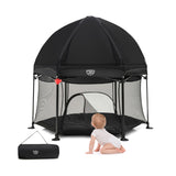 NNECW Portable Baby Playpen with Removable Canopy for Indoor & Outdoor Black