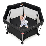 NNECW Portable Baby Playpen with Removable Canopy for Indoor & Outdoor Black