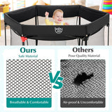 NNECW Portable Baby Playpen with Removable Canopy for Indoor & Outdoor Black