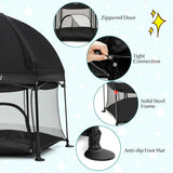NNECW Portable Baby Playpen with Removable Canopy for Indoor & Outdoor Black