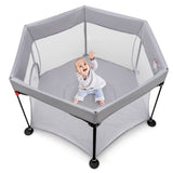 NNECW Portable Baby Playpen with Removable Canopy for Indoor & Outdoor Gray