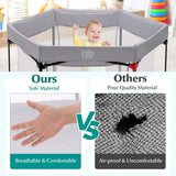 NNECW Portable Baby Playpen with Removable Canopy for Indoor & Outdoor Gray