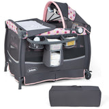 NNECW 3 in 1 Portable Baby Cot with Hanging Toys & Music Center