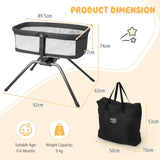 NNECW Portable Foldable Baby Crib with Mattress and Carry Bag