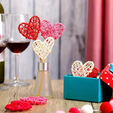 NNETM Valentine's Day Vine Heart Craft Set - 15pcs Heart-Shaped Willow Vase Fillers in White, Pink, and Red
